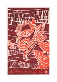 Pearl Jam | 1996 Artist Signed Original Ames Bros World Trade Center Istanbul Concert Poster