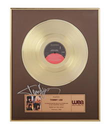 Tommy Lee | Signed In-House "Gold" Canadian Sales Award for "Shout at the Devil" by Motley Crue