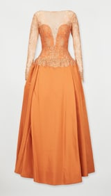 Bob Mackie | Apricot Colored Evening Gown
