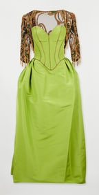 Bob Mackie | 1988 Runway Chartreuse Evening Gown