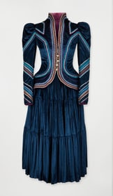 Cher | 1976 The Sonny & Cher Show "Desperado" Performance Worn Navy Blue Velvet Ensemble