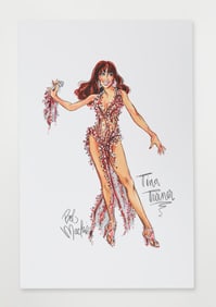 Tina Turner | Signed Bob Mackie Flame Costume Illustration