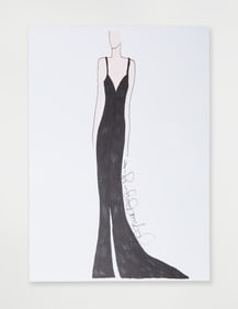 Princess Diana | Jacques Azagury Signed Fashion Illustration "The Final Goodbye Dress"