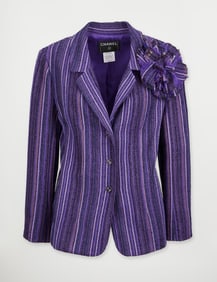 Chanel | Spring 2001 Runway Collection Purple Wool Tweed Jacket