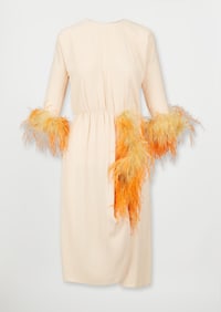 Prada | Spring 2017 Feather Trim Dress