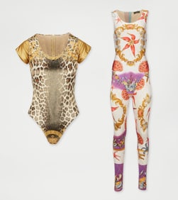 Joan Collins | Versace Spring 1992 Bodysuits and Leggings Worn for Collins 1994 Secrets of Fitness &