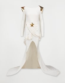 Lady Gaga | 2009 Frances Scognamiglio Silk Jersey Gown Worn on The Elvis Duran Radio Show