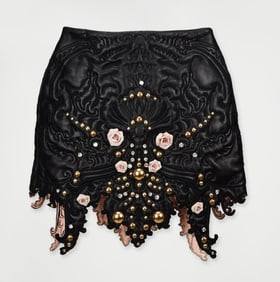 Nicki Minaj | 2017 Haute Couture Francesco Scognamiglio Embellished Leather Skirt