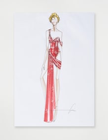 Rita Ora | 2018 Francesco Scognamiglio Signed Fashion Illustration X Factor Milan Performance