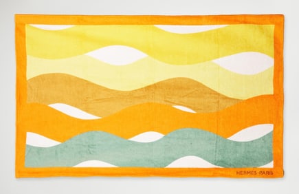 Hermes | The Vagues Print by Virginie Jamin Terry Cloth Beach Towel
