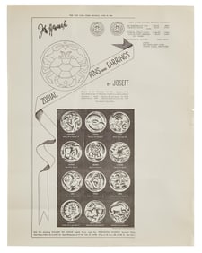 Zodiac | 1940s Sterling Silver "Sagittarius" Brooch and Mold by Joseff