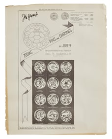 Zodiac | 1940s Sterling Silver "Leo" Brooch and Mold by Joseff