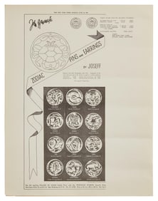 Zodiac | 1940s Sterling Silver "Cancer" Brooch and Mold by Joseff