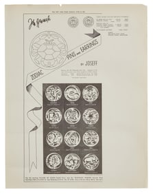 Zodiac | 1940s Sterling Silver "Taurus" Brooch and Mold by Joseff