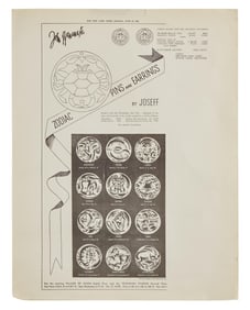 Zodiac | 1940s Sterling Silver "Aquarius" Brooch and Mold by Joseff