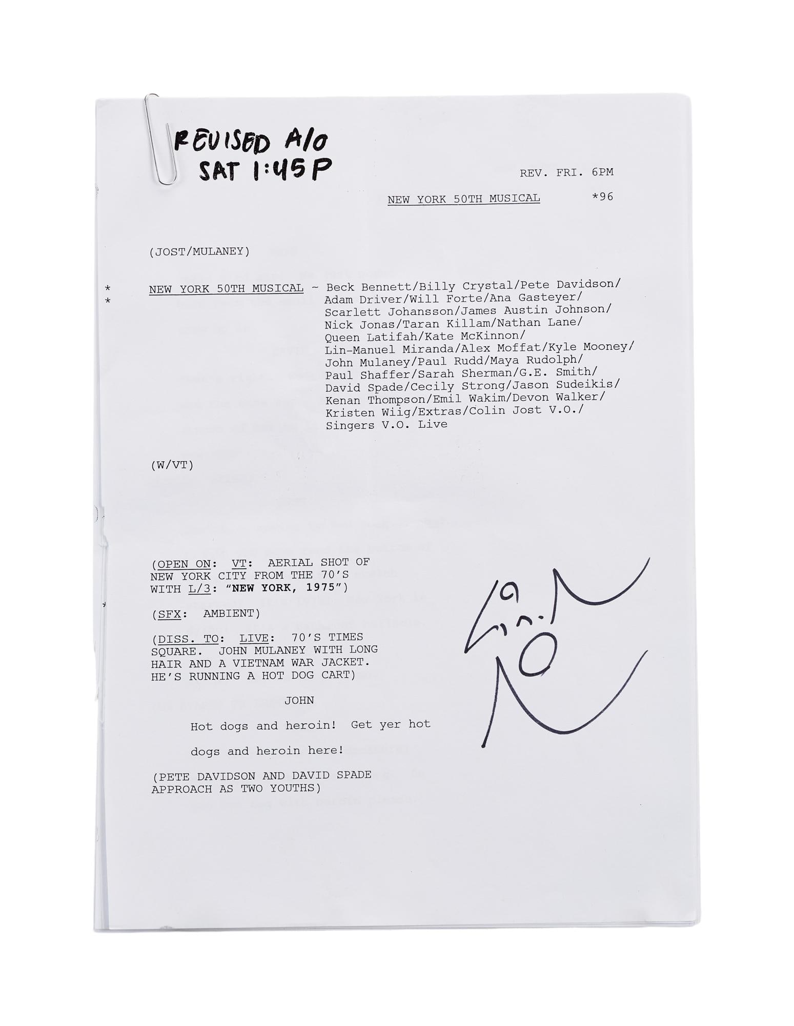 Lin-Manuel Miranda | 2025 Signed Working Scripts from the "Saturday Night Live 50th Anniversary