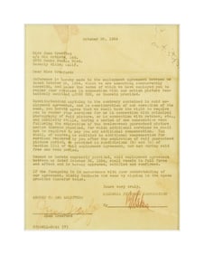 Joan Crawford | 1954 Signed Document Related to "Queen Bee"