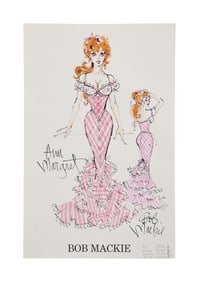 Ann-Margret | 1979 Bob Mackie Pink Costume Design Illustration for "The Villain" with DVD