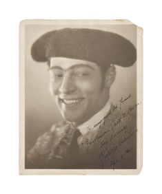 Rudolph Valentino | 1922 Signed Sepia Photograph from "Blood and Sand"