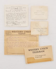 Tyrone Power | 1943/1955 Handwritten Note and Telegram