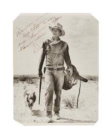John Wayne | Circa 1953 Signed Black and White Photograph from "Hondo"