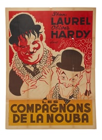 Sons of the Desert | Circa 1950s Re-Release French Grande Film Poster