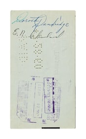 Dorothy Dandridge | Endorsed Check