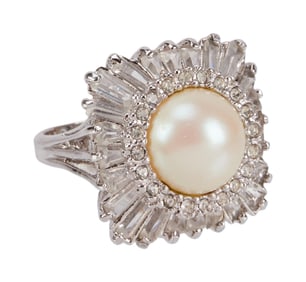 Dame Joan Collins | Costume Pearl and Diamond Ring Worn in Famous "Dynasty" Scene