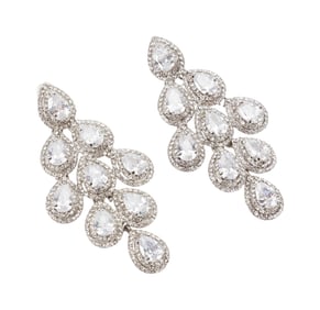 Donna Mills | Costume Silver-tone and Diamond Earrings Worn in Cadillac Photoshoot