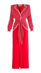 Donna Mills | 1980s Murray Arbeid Red and Silver Beaded Gown Worn In "Knots Landing" Publicity Shoot