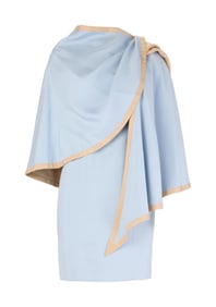 Donna Mills | Mark Zunino Sky Blue Luncheon Dress with Cape