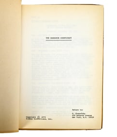 Paddy Chayefsky | 1973 Script from "The Habakkuk Conspiracy"