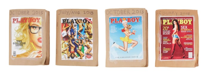Playboy | Four Original Playboy Magazine Issue Mock-Ups (aka Brown Books) (C)