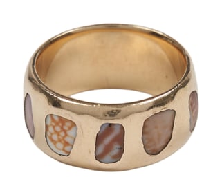 Richard Chamberlain | 2006 14K Yellow Gold and Seashell Ring Band from "The King and I"