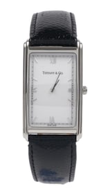 Richard Chamberlain | 1999 Tiffany & Co., Stainless Steel "Tank" Wristwatch from "Sound of Music"