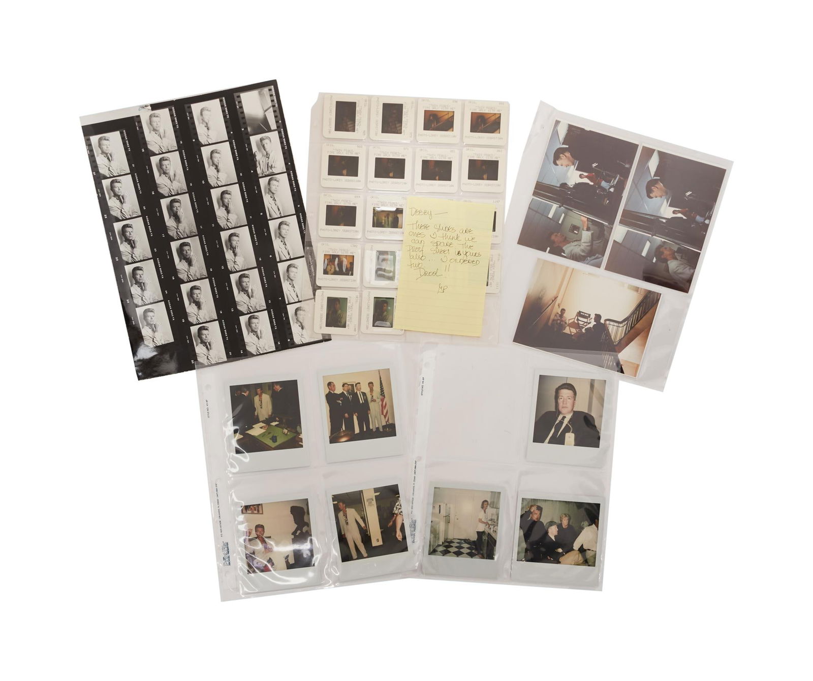 Twin Peaks: Fire Walk with Me | Rare On-Set David Bowie Photographs: A collection of rare photographs of David Bowie on-set of the David Lynch film Twin Peaks: Fire Walk with Me (New Line Cinema, 1992). Includes three sheets of Polaroids and 4x6's of Bowi