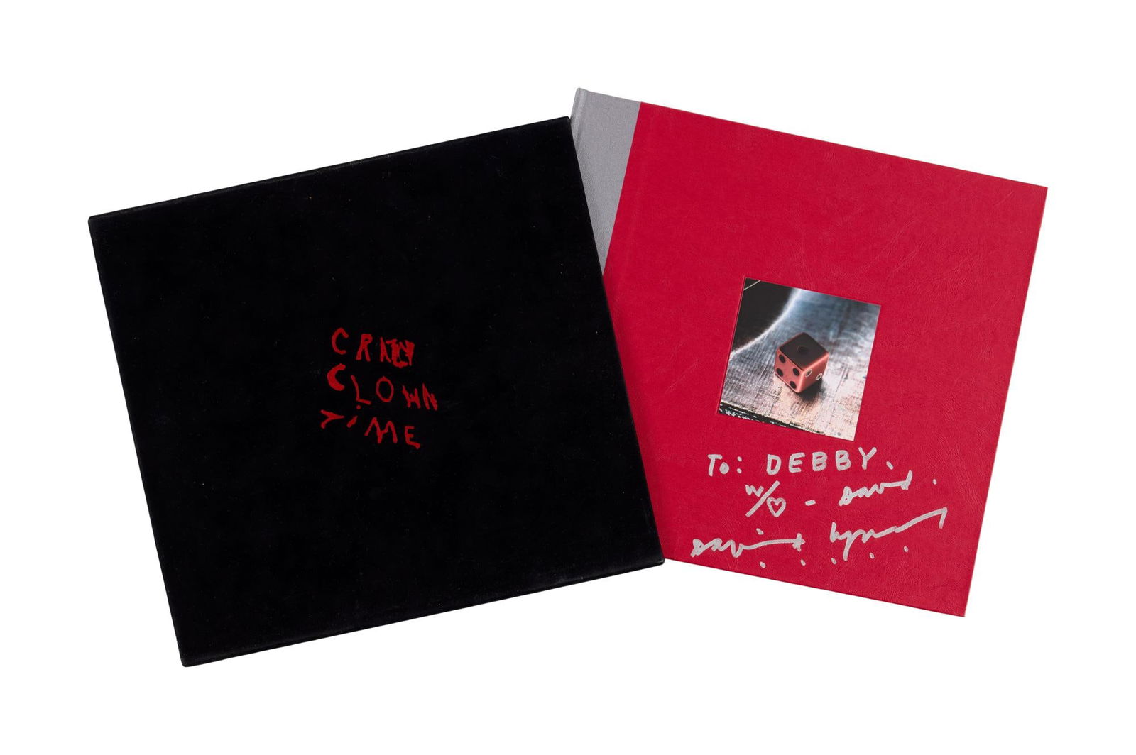 David Lynch | Signed "Crazy Clown Time" Vinyl: A limited edition box set vinyl of David Lynch's album Crazy Clown Time (Sunday Best Records, 2012), inscribed and signed on the cover in silver-tone marker by Lynch for his longtim