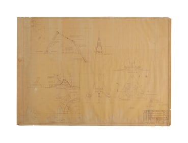 Disney | 1955 Disney Tomorrowland TWA Moonliner Rocket Pylon Blueprint
