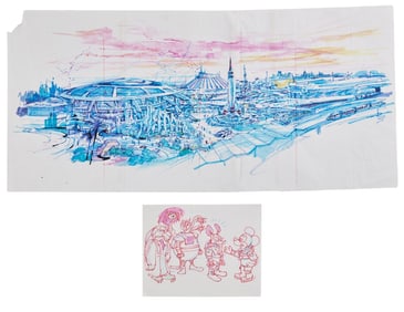 Tomorrowland | 2000 Rebrand Mickey Sketch with Marked Color Xerox