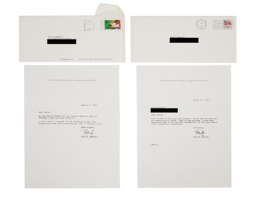 Hugh Hefner | Signed Letters to Terry Zwigoff Regarding "Crumb"