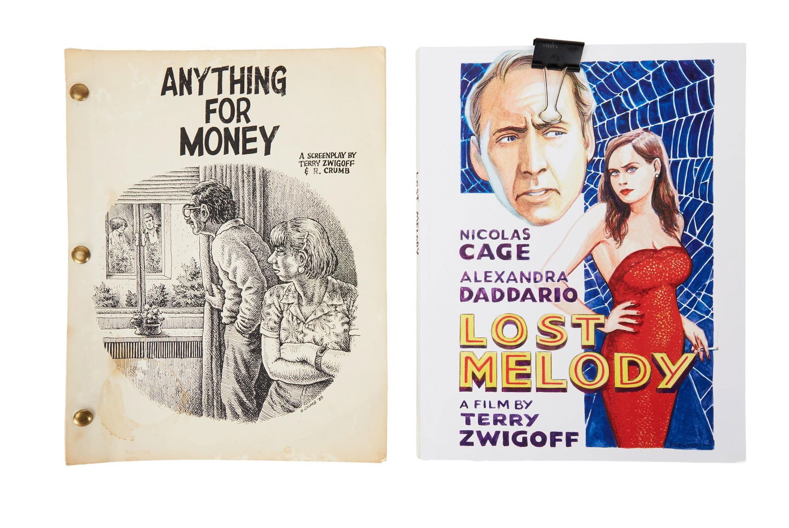 Terry Zwigoff | Unproduced Screenplays: "Anything for Money" Co-Written by Robert Crumb and "Lost: Two unproduced screenplays by filmmaker Terry Zwigoff. One is entitled "Anything for Money," which was co-written by famed underground cartoonist Robert Crumb. The other is entitled "Lo