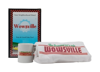 Ghost World | Wowsville Diner Menu, Shirt, and Mug Props