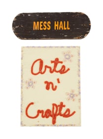 Wet Hot American Summer: First Day of Camp | Camp Firewood Signs - "Mess Hall" and "Arts & Crafts"