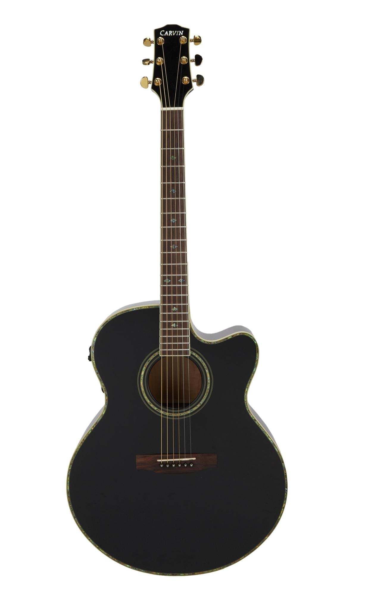 Joe Walsh | Carvin Cobalt 980 Acoustic Guitar, Black: A Carvin Cobalt 980 acoustic guitar, serial #A082047, in black. A 25.4 inch scale length mahogany neck with a bound 20 fret rosewood fretboard with abalone inlays, a bound headstock with mother