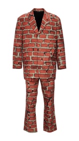 Joe Walsh | 1998 Eagles Rock & Roll Hall Of Fame Induction-Worn Moschino Brick Suit With Photo