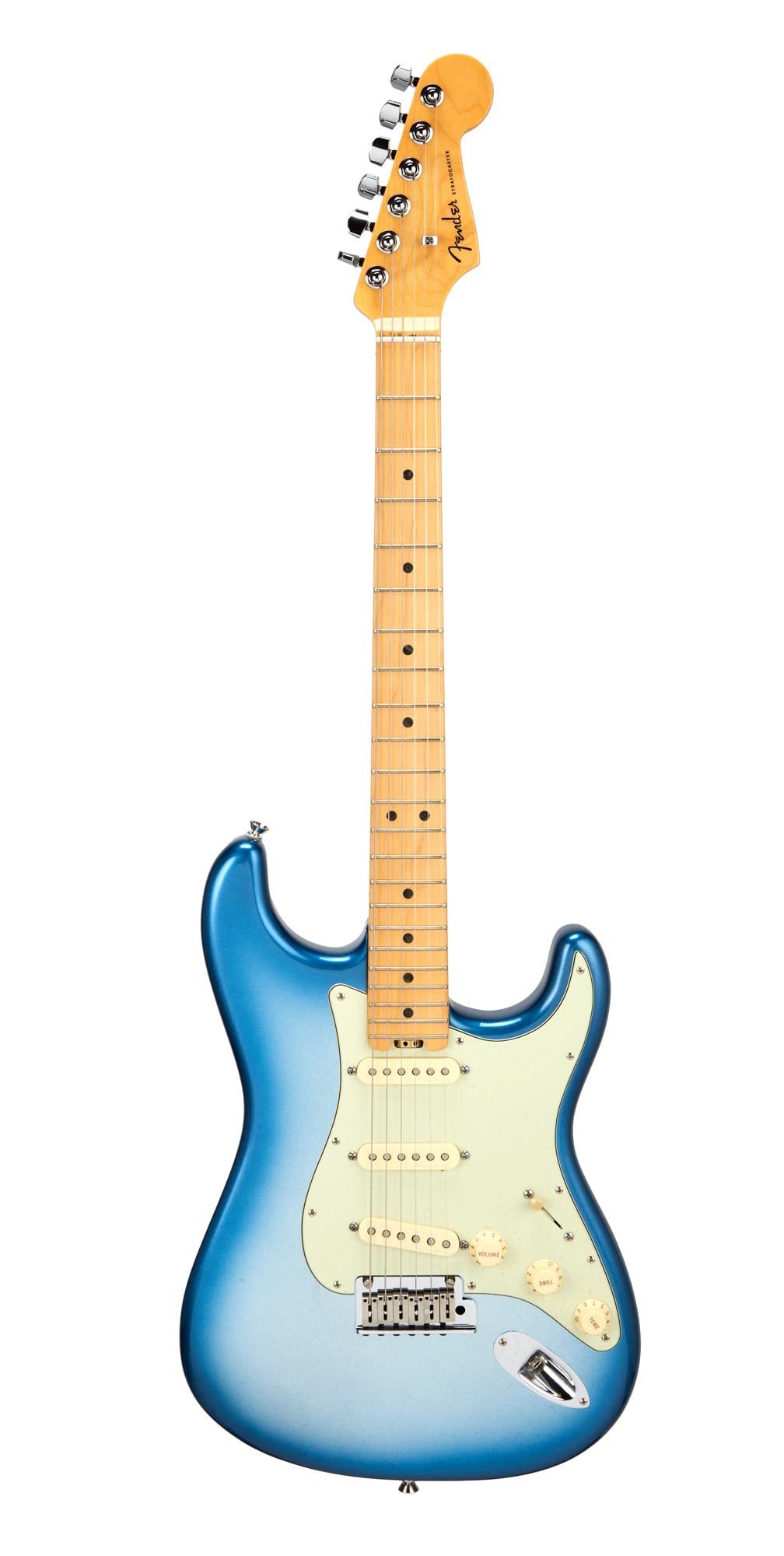 Joe Walsh | Fender American Elite Stratocaster, Sky Burst Metallic: A 2016 Fender American Elite Stratocaster electric guitar, serial #US16067229, in Sky Burst Metallic finish. A 25.5 inch scale length maple neck with 22 frets, fretboard with black abalone dot inlays,