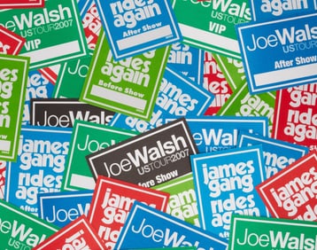 Joe Walsh | 2006 "James Gang Rides Again" and 2007 "Joe Walsh Tour" Backstage Passes