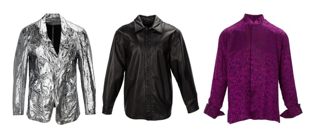 Joe Walsh I Bespoke Metalic Silver Faux-Leather Jacket