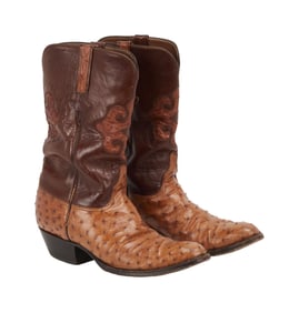 Joe Walsh | Lucchese Ostrich Leather Cowboy Boots