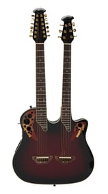 Joe Walsh | Ovation CSE225 Celebrity Double Neck Acoustic Guitar, Ruby Red Sunburst